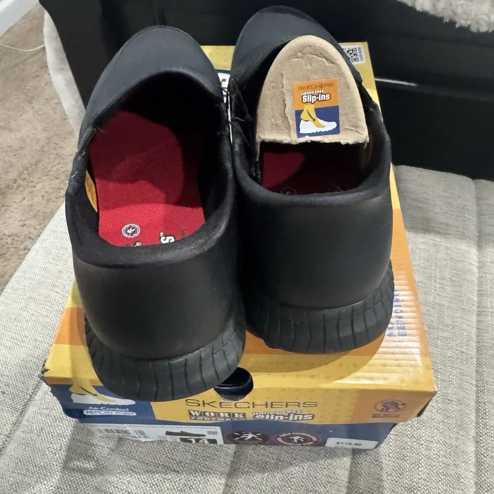 Skechers Work Men's‎ Black Slip Resistant Slip On Size 14 Hospitality 200249 NIB